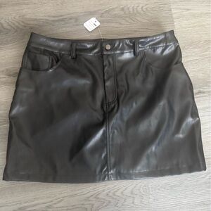 Fashion Nova Black Faux Leather Skirt
